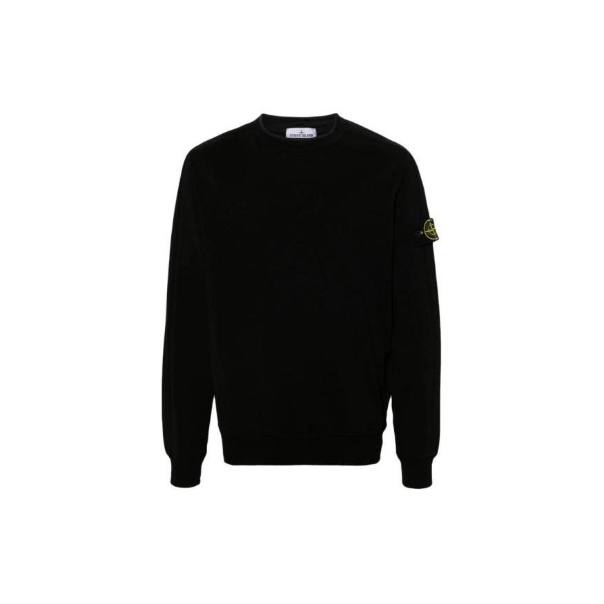 

STONE ISLAND Однотонный пуловер с круглым вырезом, прилегающий, с прямым кроем и длинными рукавами, мужская толстовка, черный 801564752-V0029 M