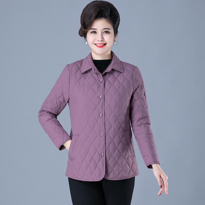 Warm Thin Jacket Autumn Winter Quilted Long-sleeved Jacket Parkas Middle Age Cotton-padded Tops Mother Cotton Coat