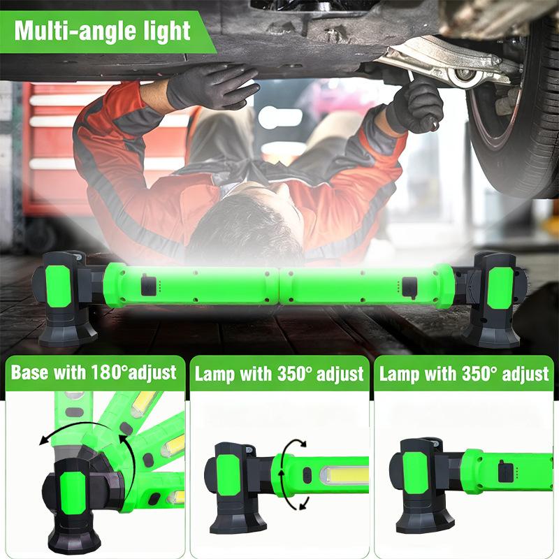 Work Light Bright LED Work Lights Rechargeable Magnetic Underhood Work Light with Hooks Cordless Battery Powered Flashlight