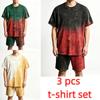 Summer Y2K Vintage Fun Rust Cracks Graphic Printed Round Neck Short Sleeved Kids T-Shirt And Shorts Set Boy's and Girl's T-shirt Shorts Set