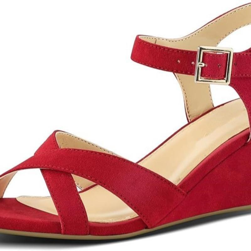 Spring new wedge heel sandals one-button fashionable versatile women's shoes