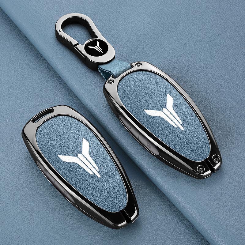 Zinc Alloy Leather Car Key Case Key Case Voyah Free I-Land Dreamer Keychain Key Chain Car Accessories