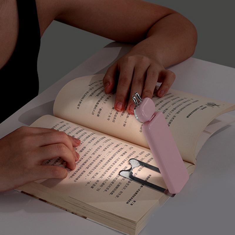 Clip On Book Light USB Rechargeable Book Light For Bed Eye Caring 3 Color Stepless Dimmable 80 Hrs Runtime Lightweight Clip On