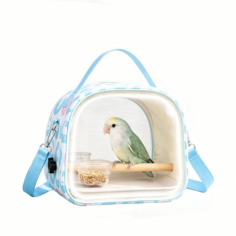Transparent Portable Eco-Friendly Durable Small Pet Bird Carrier Bag Breathable Lightweight Outdoor Parrot Travel Cage