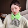 Knitted Fabric Faux Fur Scarf Cross Tie Winter Neck Scarf New Wrist Cuff  Daily Outfits