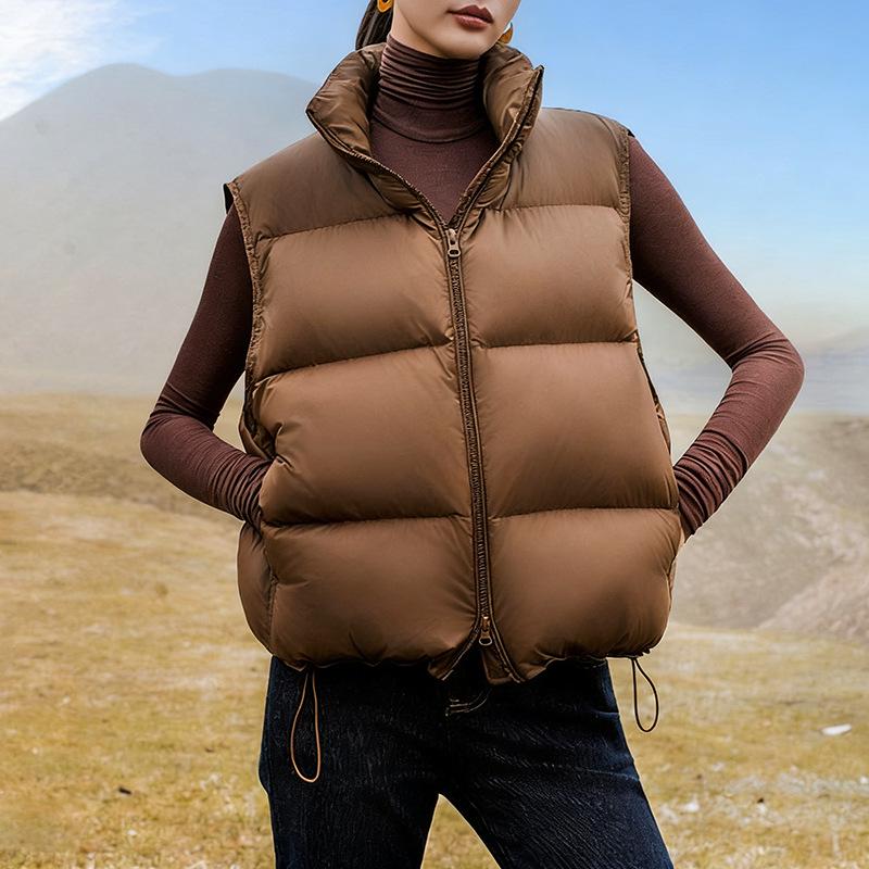 Women's Stand Collar Puff Down Vest - New Style Winter Sleeveless Gilet