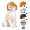Washable Cat Costume Wig Pet Bob Wig, Funny with Adjustable Elastic Band, Soft Breathable Synthetic Fiber Dog Wigs Mesh, Cute Cosplay for Dogs