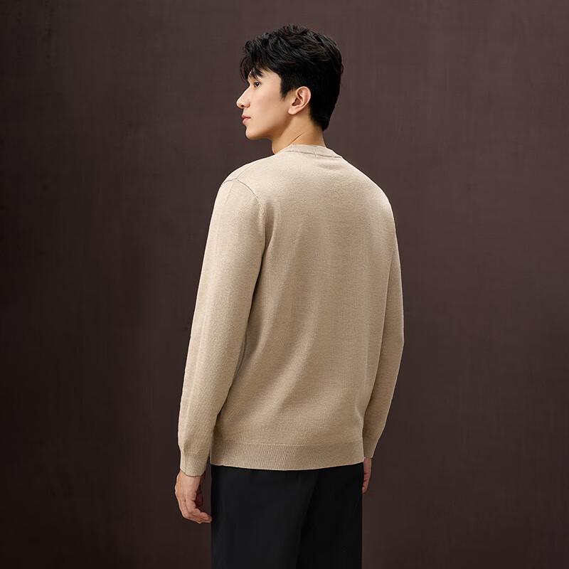 HLA Men's Solid Color Business Casual Knit Sweater