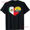 Mexican Ecuadorian Flag Love Ecuador Mexico Heart T Shirt Vintage Comfortable Streetwear Soft Versatile Stylish Graphic