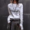 Y2K New Women's Top Long Sleeved T-shirt Gothic Dark Clothing