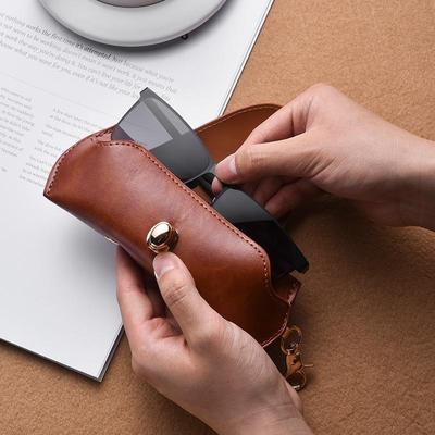 Leather Soft Sunglasses Case Portable Glasses Storage Bag Sunglasses Glasses Clip Hanging Neck Glasses Case Eyeglasses