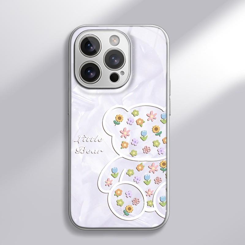 Flower Bear for Apple 16 Promax Cartoon Female Model for IPhone Mobile Phone Case 15 New Model 14 Hydrogel Shell
