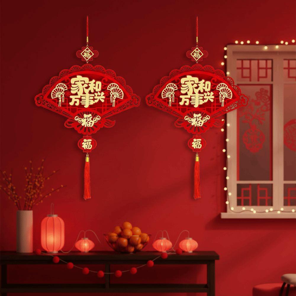 Handmade New Year Fu Character Pendants Flocking Red Fu Hanging Ornament Spring Festival