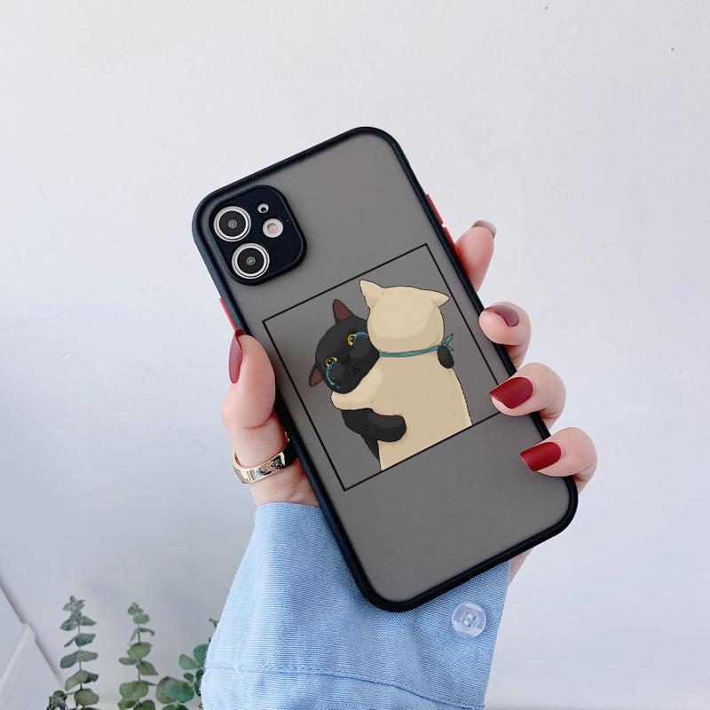 Funny Cartoon Cat Phone Case For iPhone 7 8 Plus SE2 X XR XS MAX For Iphone 15 14 12 13 Mini 11 Pro Max Cute Animal Back Cover