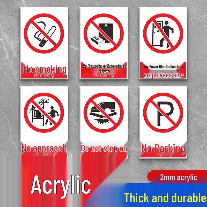 Acrylic No Smoking Safety Sign