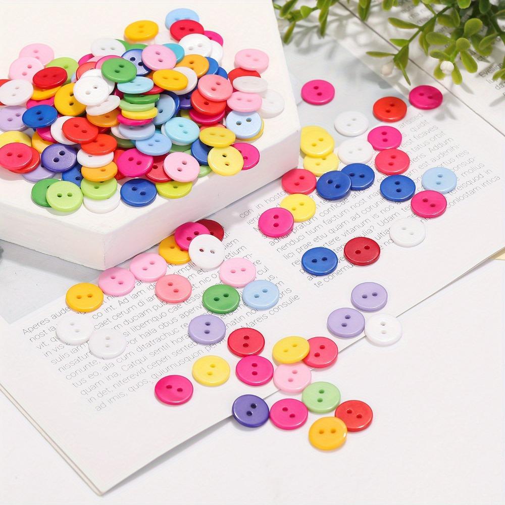Vibrant 100pcs Mixed Colors Resin Buttons with 2 Holes, 9mm - Durable & Easy To Use for DIY Sewing & Crafts