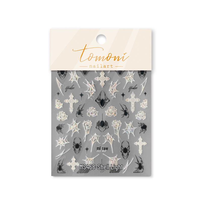

Tomoni Shell Light Nail Stickers: Japanese Retro Collaboration Spider Design (MS468)
