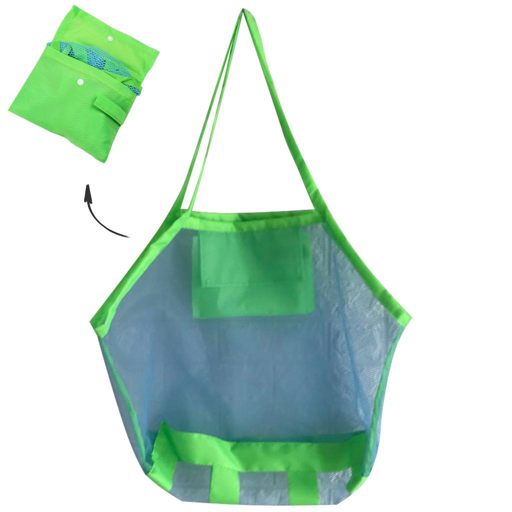 Große Netztasche für Strandspielzeug, tragbarer Sandsack, Aufbewahrungstasche für Kinderspielzeug, für Spielzeug, Kleidung, Handtücher, Kleinigkeiten