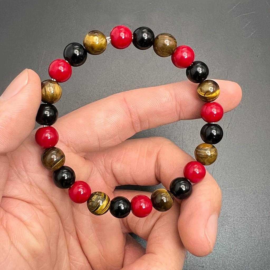 Jewelry Gifts Fashion Bracelet Natural Stone 8mm For Women Red Jasper Tiger Eye  Accessories