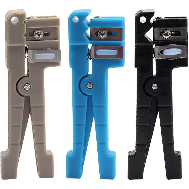 Fiber Optic Cutter Tool, 3 Pcs Coaxial Cable Stripper Cable Cutter Crimper 45-162 45-163 45-165 Fiber Optic Jacket Stripper Buffer Tube Stripper for