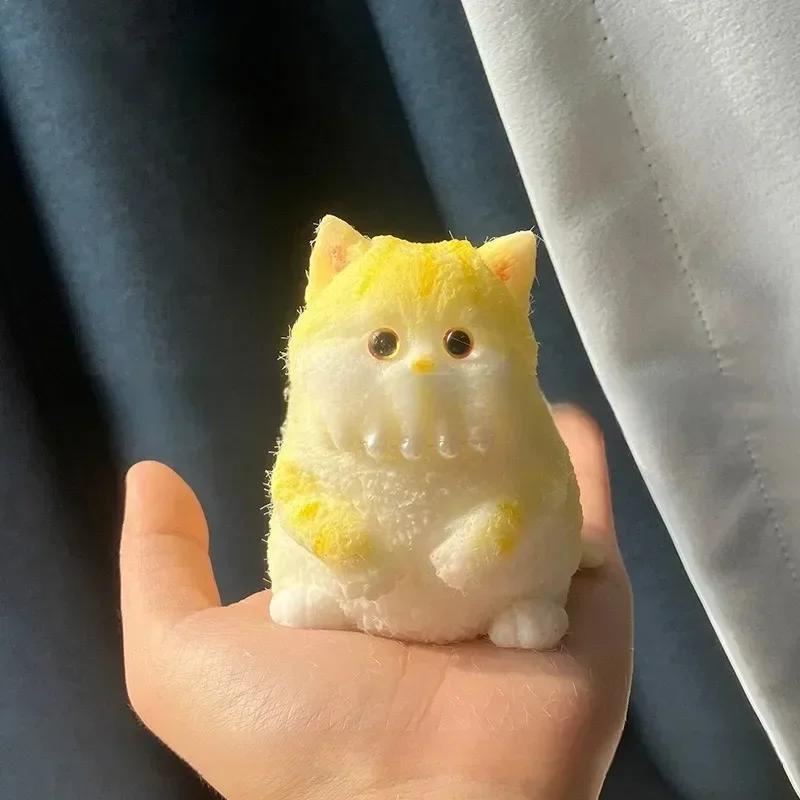 New Cute Chubby Cat Orange Soft Give Birthday Gifts To Girls and Kid Home Decor Ornaments Cats Bedroom Living Room Miniatures