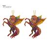 Fade-resistant Horse Pendant 2Pcs 2D Acrylic Animal Charm Christmas Wall Art Accessory Tree Door Window Hanging Ornament Automotive Decoration