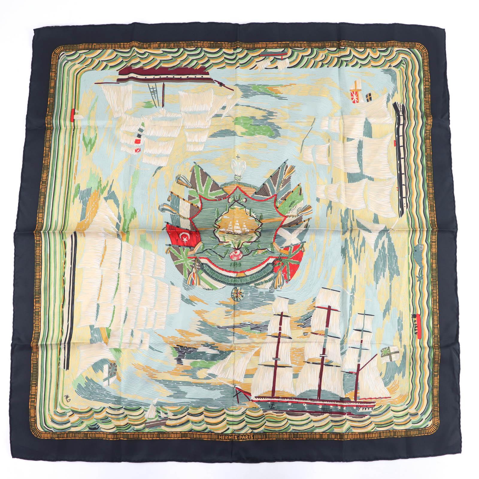 

Pristine HERMES scarf HENRY F SMITH SAILOR B.HERMES Large multicolor silk Women Used