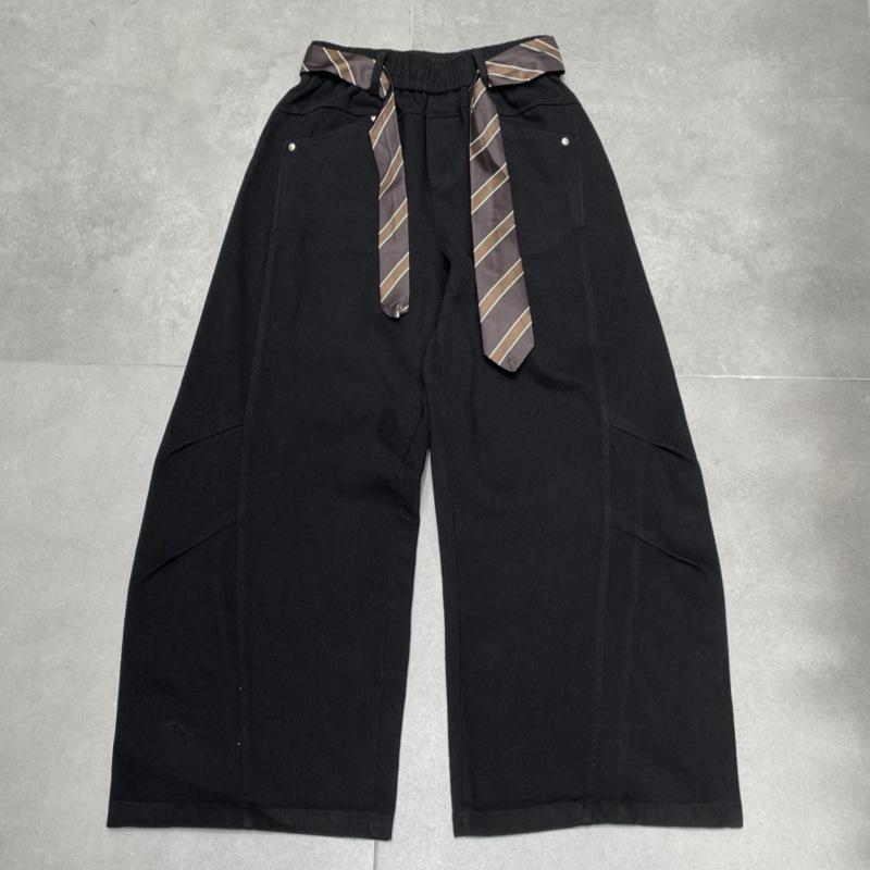 2025 Early Autumn Women s High Waist Retro Cargo Pants - Pure Cotton, Solid Color, Wide Leg Design. L