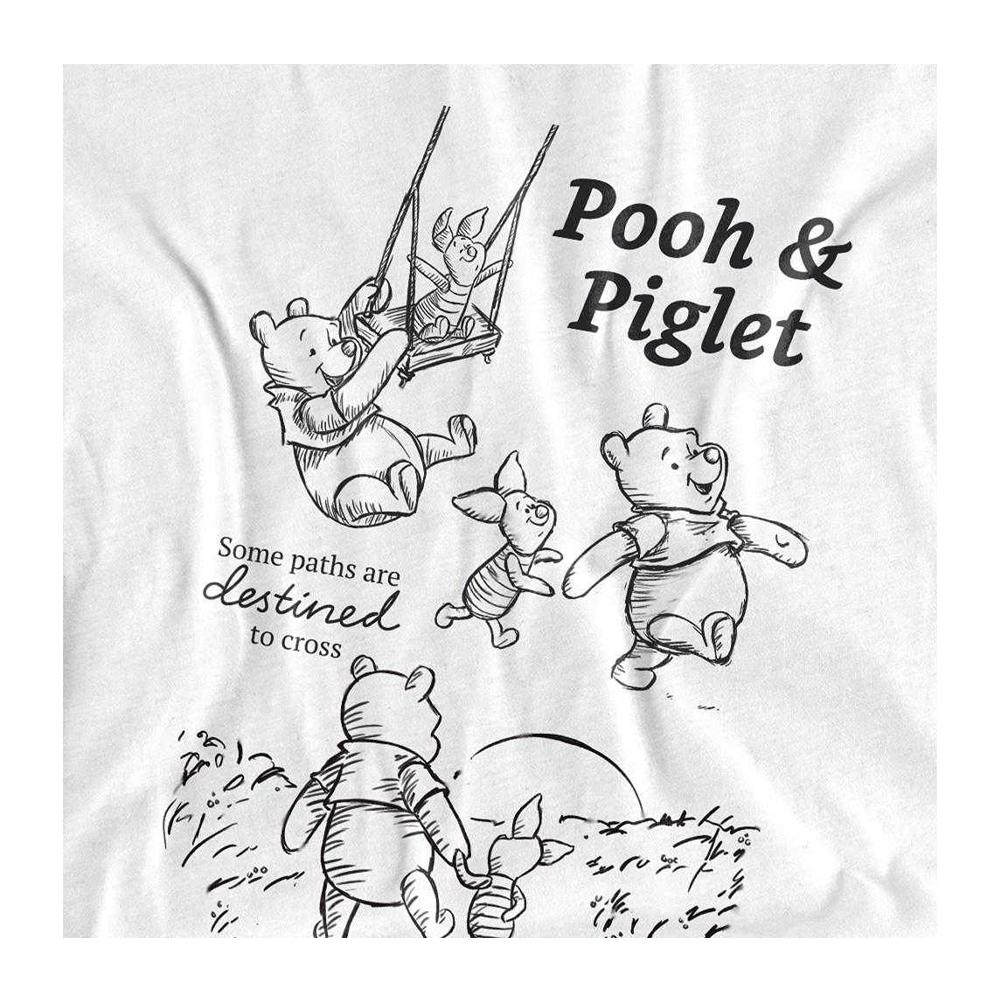 Winnie the Pooh Unisex Adult Friendship Piglet Sketch T-Shirt