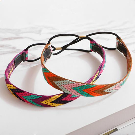 Ethnisch Stil Boho Damen Elastisch Geflochtene Stirnbänder Kopfschmuck Haarband Zubehör