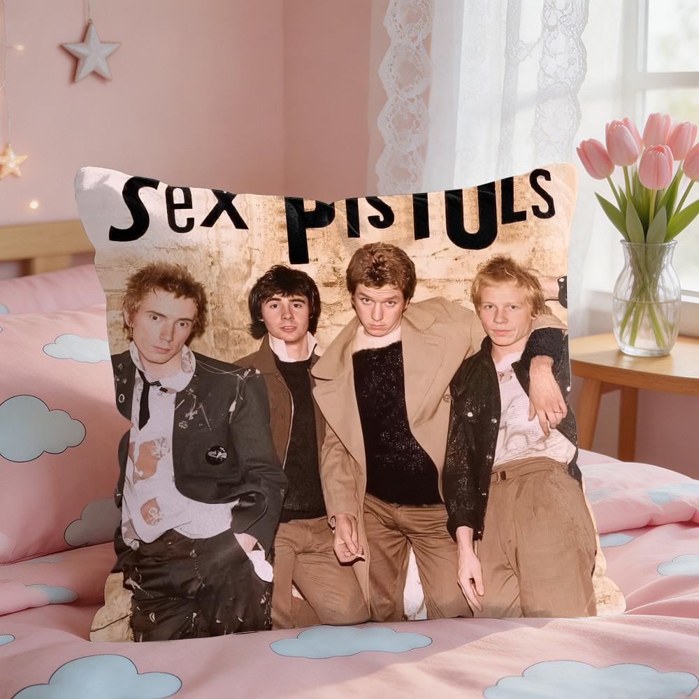 Sex PPistols Rock Cushion Cover Square Short Plush Pillow Case Living Room Sofa Home Decor Funda X