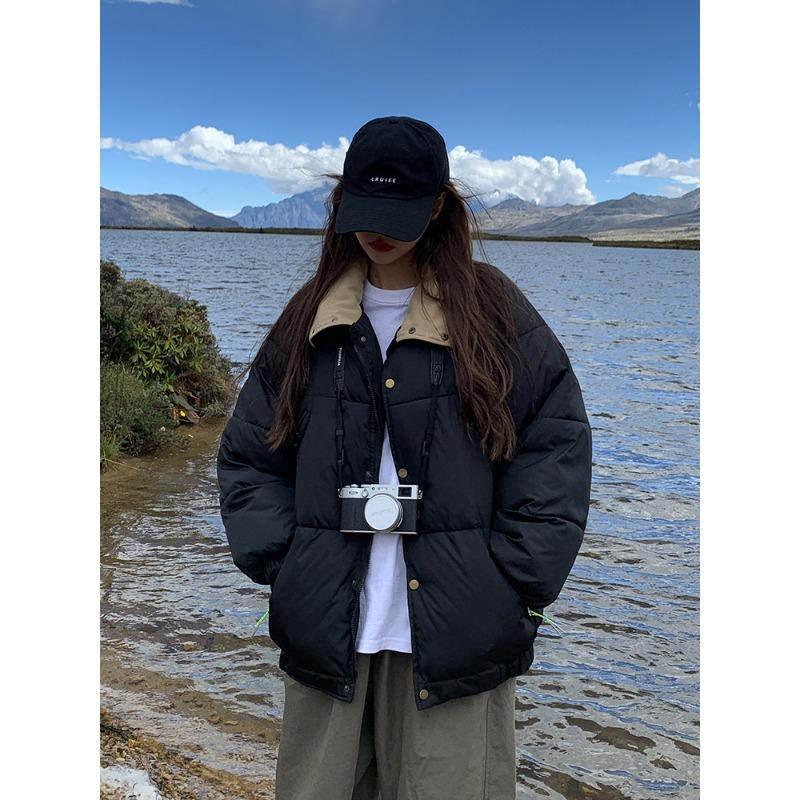Women's cotton-padded clothes in winter new cotton clothes short stand-up collar thickened student bread clothes jacket trendy