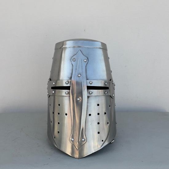 

Templar Cross Crusader Helmet-Knight Helmet-Medieval Helmet-Cosplay Costume Larp Reenactment Great Helmet
