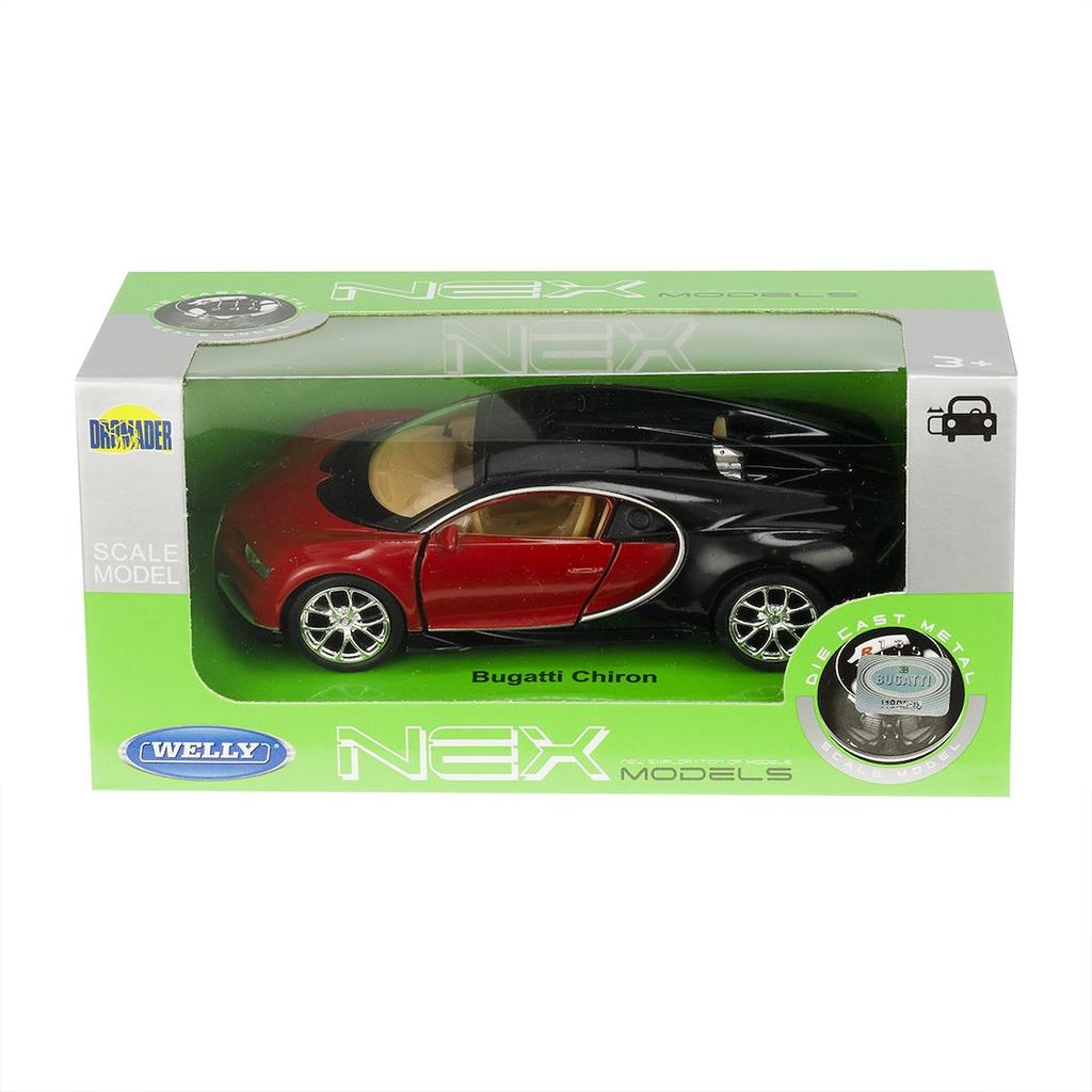 Model 1:34 Bugatti Chiron, czerwono-czarny