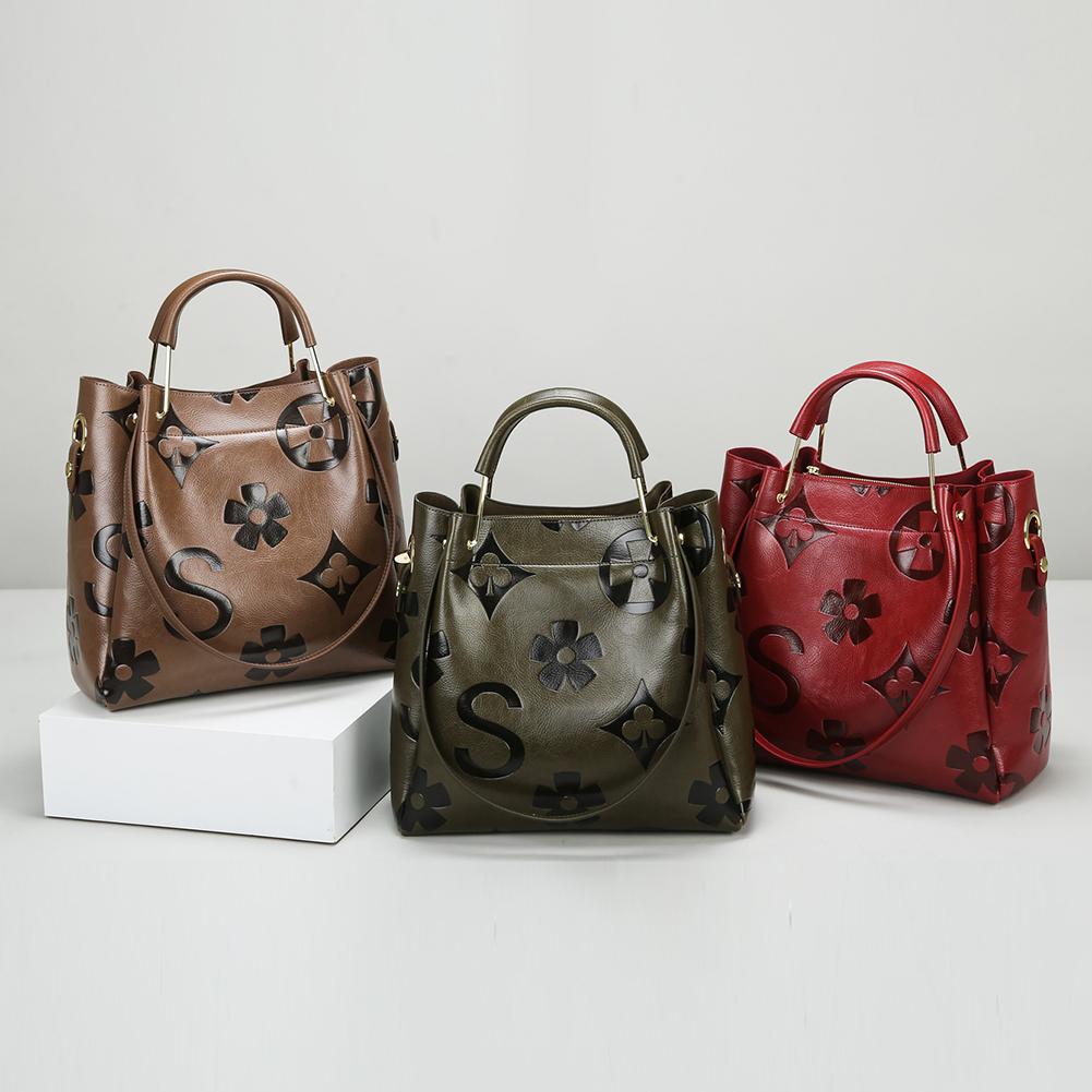 Women Bucket Bag Luxury Designer Handbag Vintage Embossed Faux Leather Tote Bag for Women Large Capacity Female Shoulder Bag Crossbody Bag