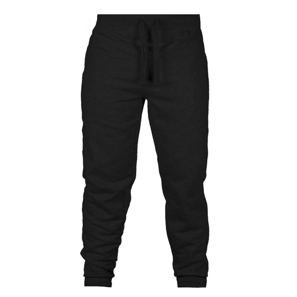 

2023 New Men s Solid Color Casual Sports Fleece Sweatpants for Europe and America S чёрный