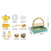 Wooden Tea Party Set with Shelf Tabletop Montessori for Little Ones, Preschoolers,