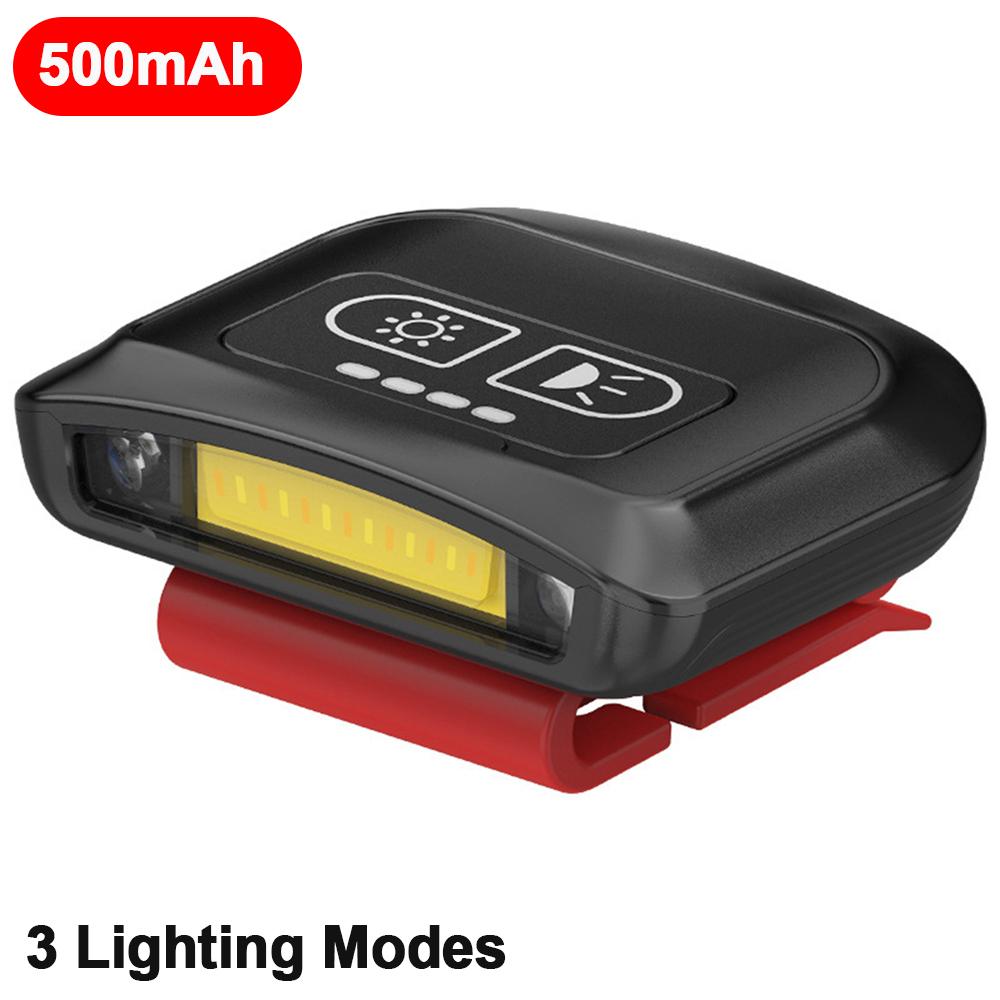LED Motion Sensor Headlight COB Hat Clip Light USB Rechargeable Induction Headlight Head Torch Outdoor Camping Search Light