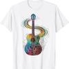 Rty Guitar Musician Colorful Drawing Paint Artwork T Shirt Small White Vintage Slightly Graphic Streetwear Soft