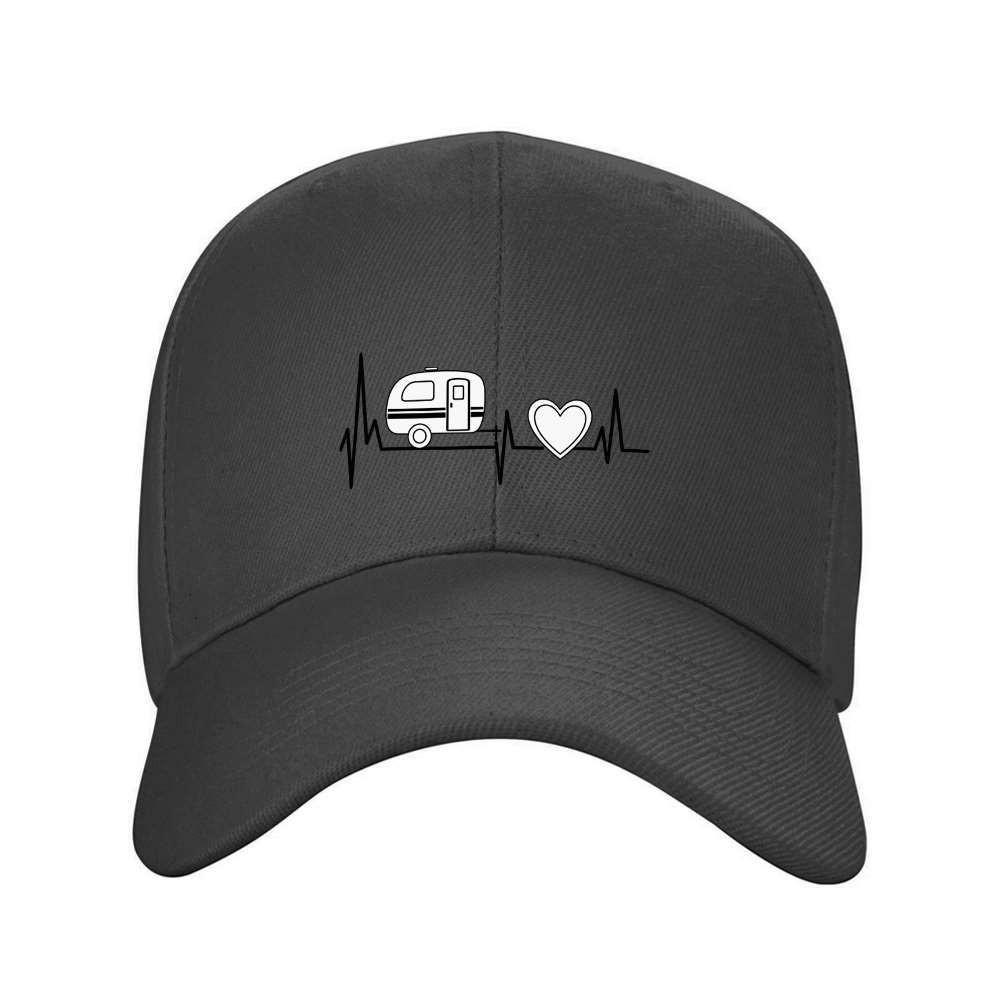 RV Heartbeat Love Camping Baseball Cap Unisex Adjustable Outdoor Sports Hat