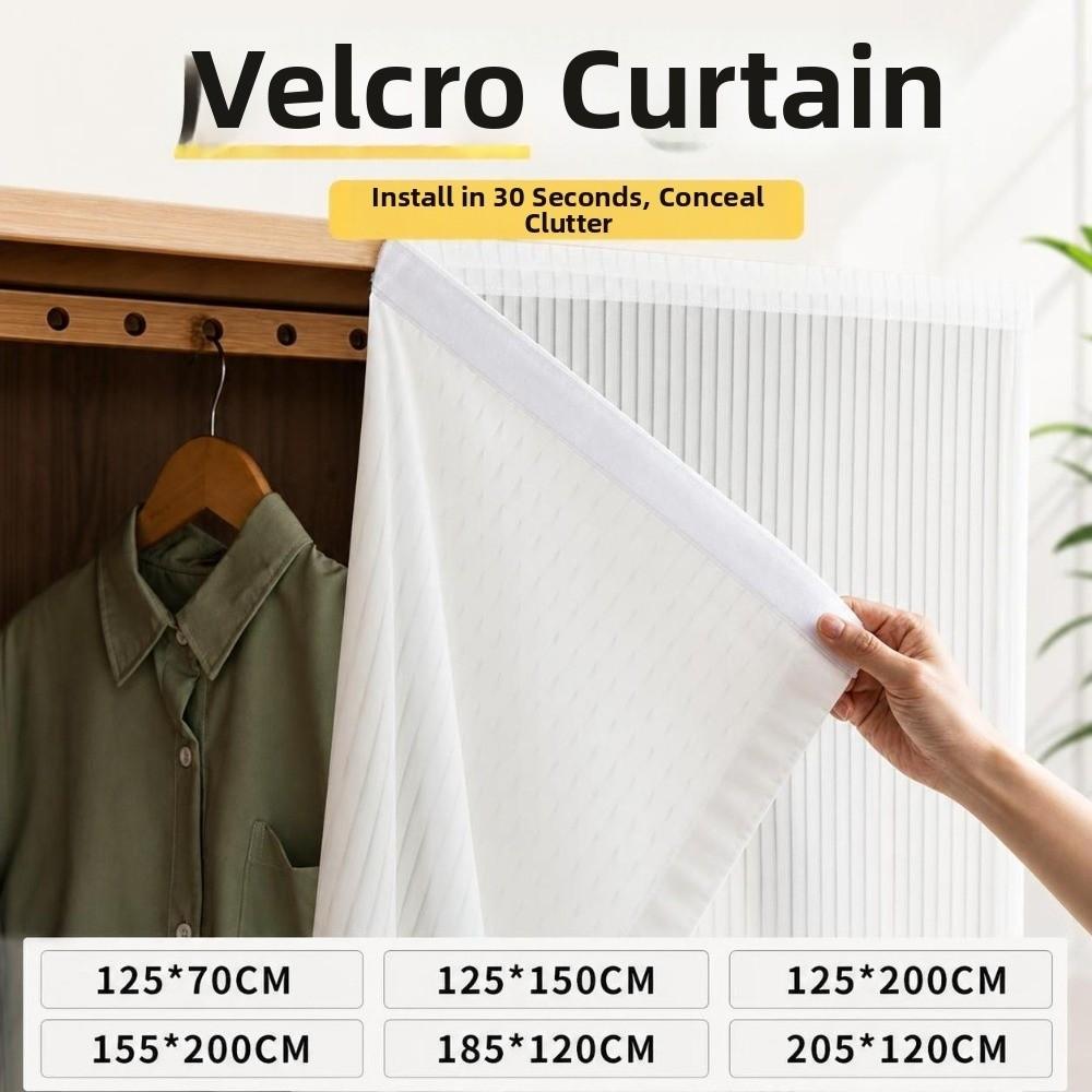 White Self-Adhesive Curtains Velcro Self-Adhesive Privacy Sheer Curtains Living Room Blinds