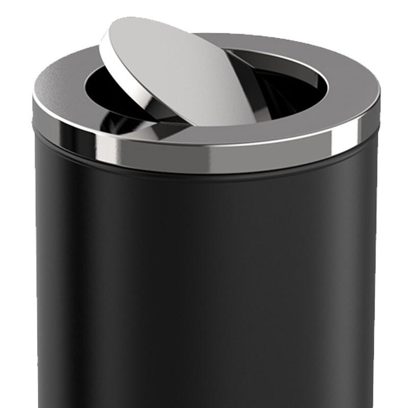 Stainless Steel Upright Flip-Top Waste Bin