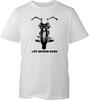 Motorcycle Unisex T Shirt Life Behind Bars Biker Graphic Tee Black Chopper Top