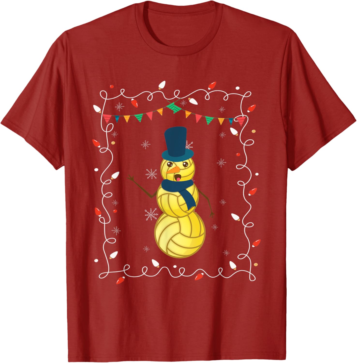 Volleyball Snowman Christmas Graphic Tee Funny Volleyball Player Holiday TShirt S