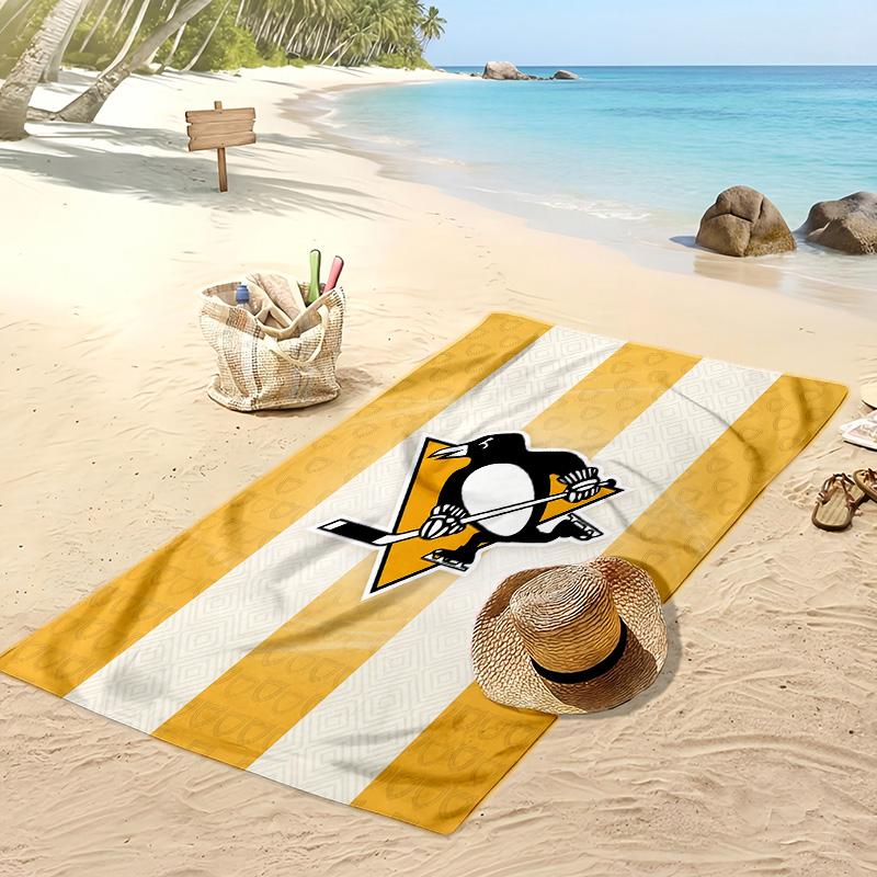 Pittsburgh Penguins Print Beach Towel Soft Portable Quick?dry Towel For Pool Summer Vacation Outdoor Sport