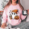 Women's Plus Size Ghost & Pumpkin Graphic Sweatshirt