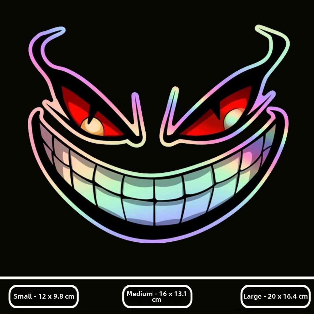 1PC Cool Car Fierce Red Eyes Sticker Reflective Motorcycle Sticker  for Cars,Motorcycles,Helmet Etc