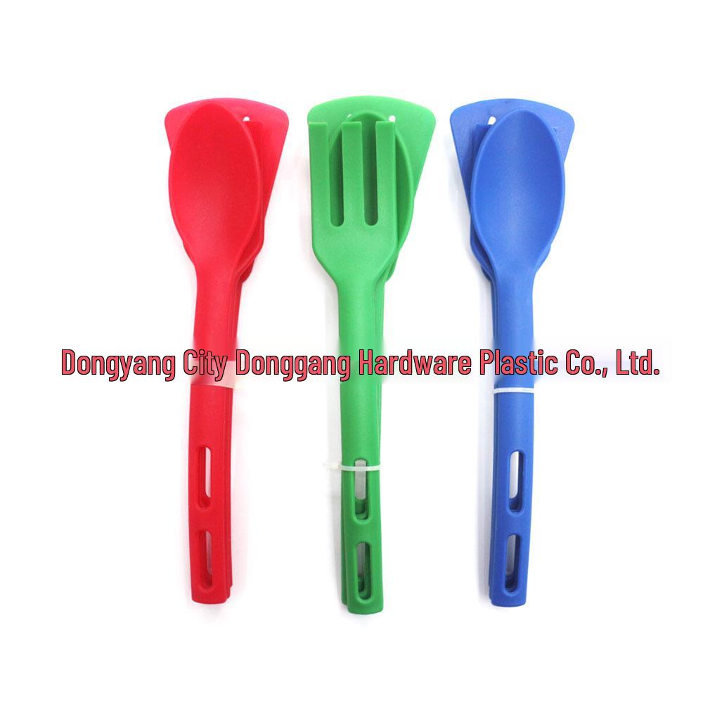 Children's 3-Piece Small Plastic Nylon Kitchenware Set: Slotted Spoon & Fork for Portable Travel & Camping