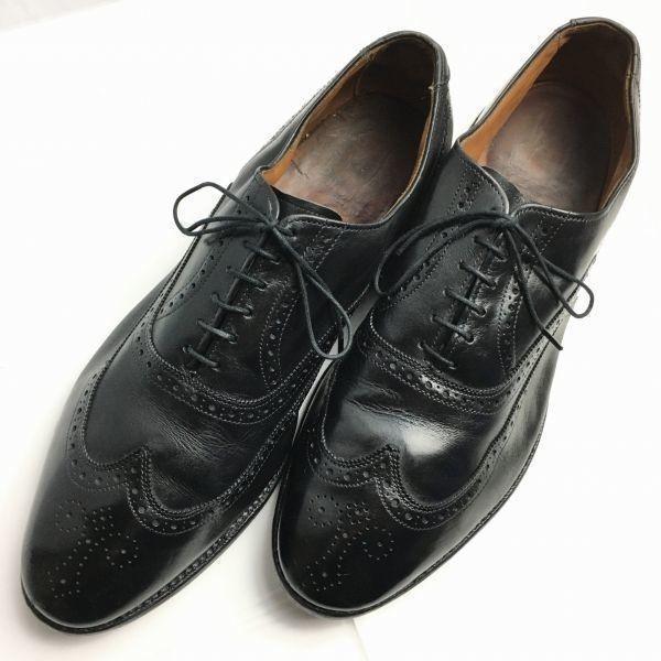 Allen Edmonds Chester USA Made Full Brogue Wingtip Shoes Black Size 11D / 28.5-29.0cm(USED)