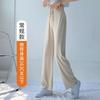 Women's High Rise Wide Leg Pants Loose Fit Thin Polyester Casual Trousers Summer Drape Straight Pants
